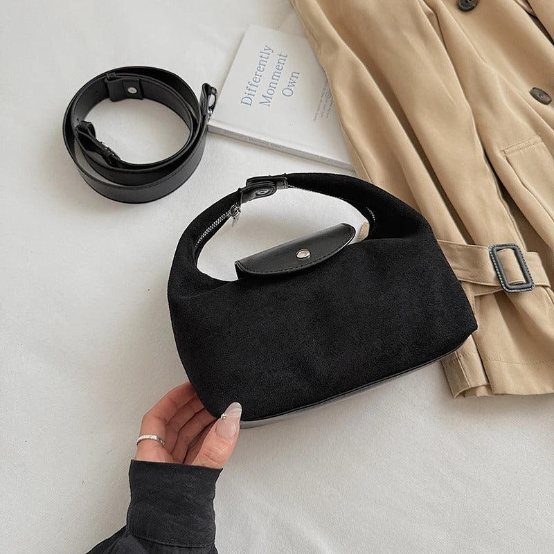 Women’s Small Faux Suede Underarm Shoulder Bag