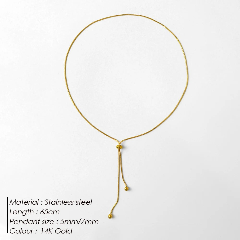 eManco Personalized Snake Chain Adjustable Necklace for Women