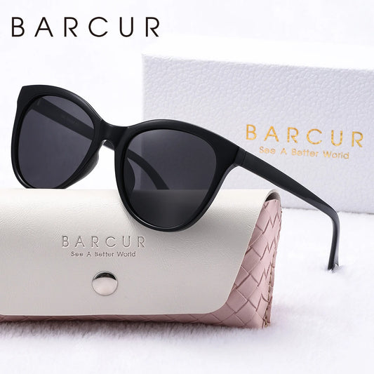 BARCUR Transparent Cat Eye Polarized Sunglasses for Women UV400