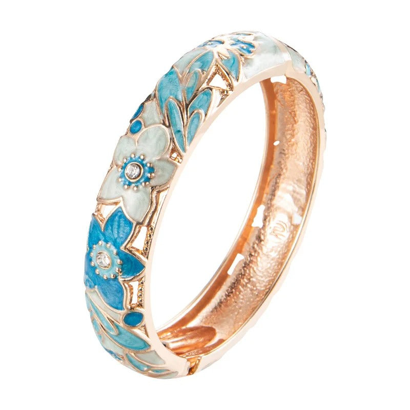 Double Enamel Bangle Set Women Jewelry Indian Dubai Trendy Metal Bracelet