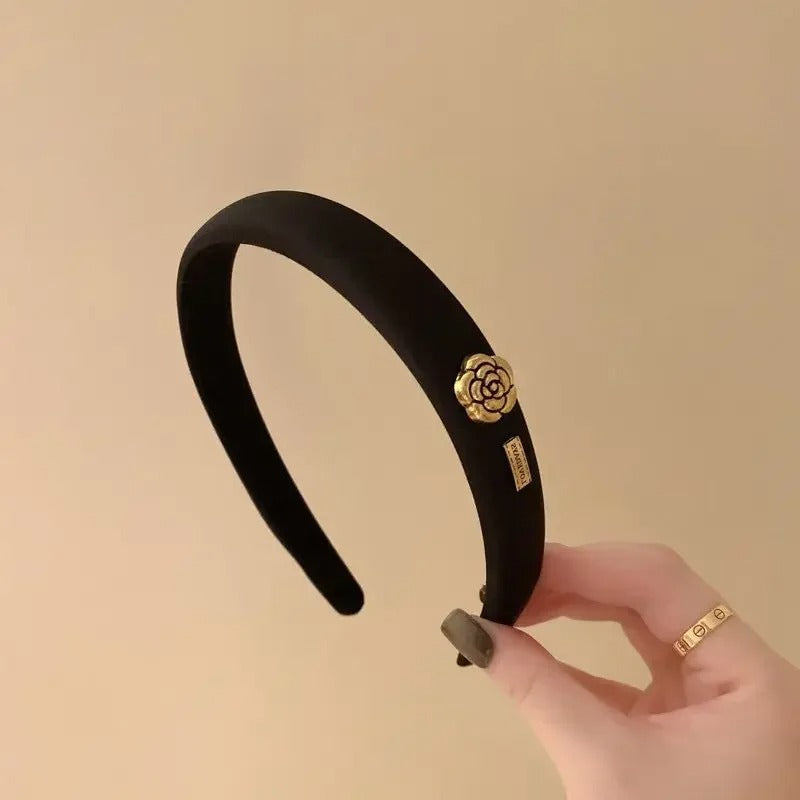 Vintage Camellia Sponge Headband for Women & Girls