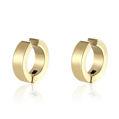 Non-Piercing Clip Earrings for Women Punk Titanium Steel Studs