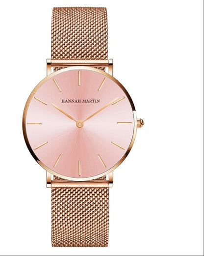 Quality Stainless Steel Band Japan Quartz Movement Waterproof Women Full Rose Gold Ladies Luxury Wrist Watch