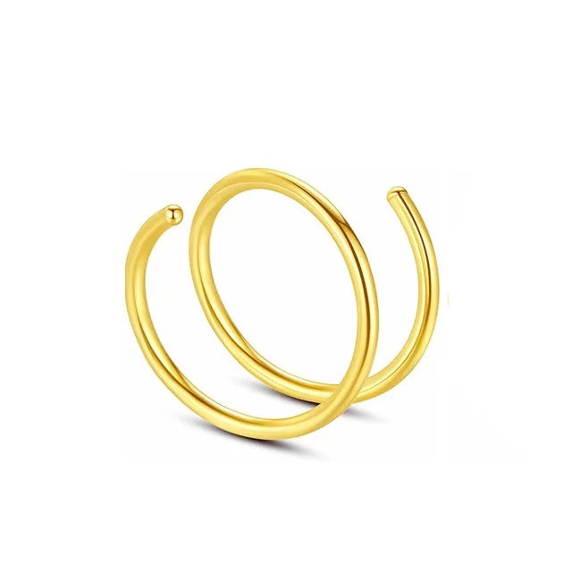 Stainless Steel Spiral Double Nose Ring Septum Piercing Women