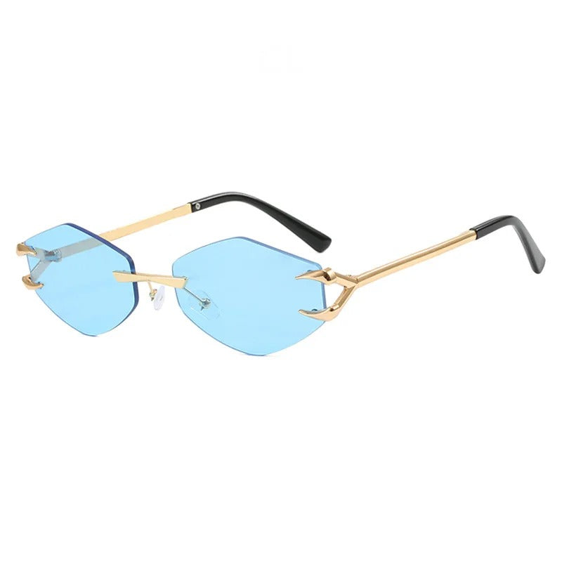 Rimless Diamond Square Sunglasses Luxury UV400 Unisex Designer