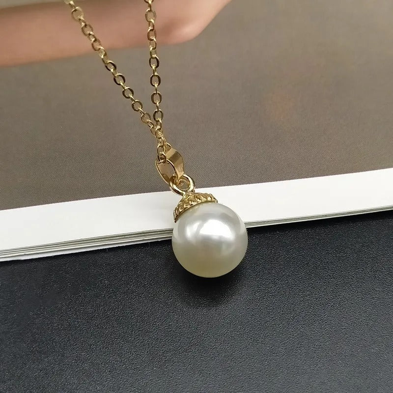 Shell & Pearl Pendant Necklace Trendy Summer Jewelry for Women