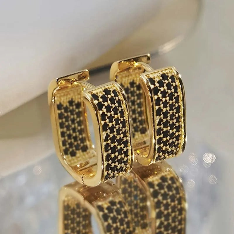 Gold & Silver Square Hoop Earrings Women Stainless Steel Jewelry