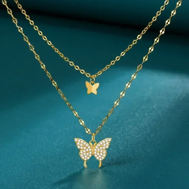 Silver Butterfly Pendant Necklace Trendy Women’s Jewelry