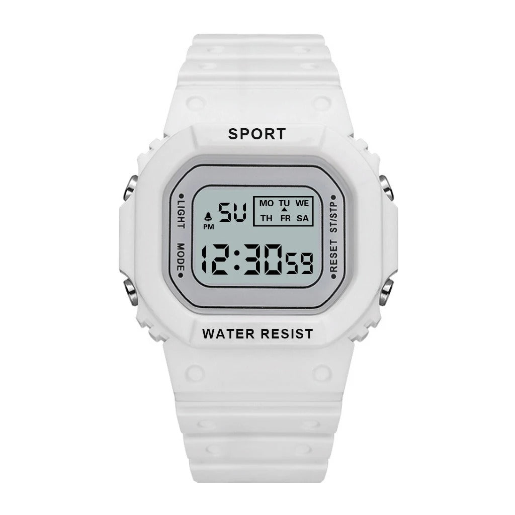 Sports Watch Girls Student LED Electronic Watch Colorful Women Square Digital Watches Waterproof Rubber Clock