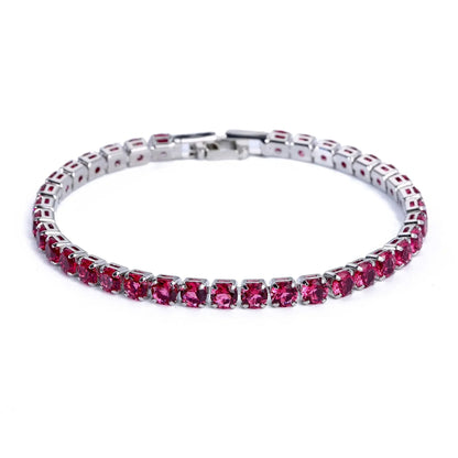 Luxury Hip hop Iced Out Cubic Zirconia Crystal Tennis Bracelets For Women Men Gold Color Silver Color Bracelet Chain Jewelry