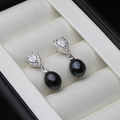 Vintage 925 Sterling Silver Freshwater Pearl Earrings – Elegant Bridal & Gift Jewelry for Women
