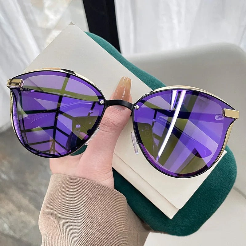 Fashion Classic Polarized Cat Eye Sunglasses for Women Luxury UV400 Round Eyewear