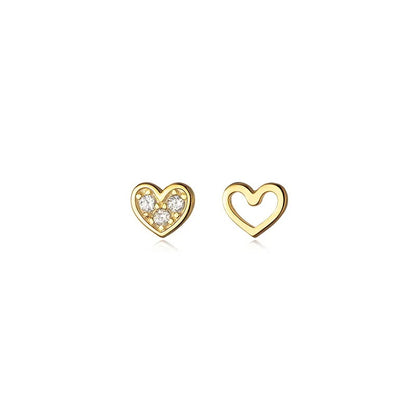 La Monada Womens Earrings Silver 925 Ear Piercing Small Hollow Heart 925 Silver Earrings For Women Silver Stud Earrings Girl
