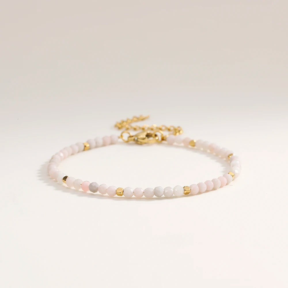 Faceted African Nature Stone Bracelet Women Gold Plated Jewelry