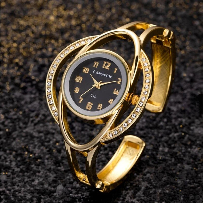Elegant Women's Steel Watch Bracelet Quartz Wristwatch for Ladies