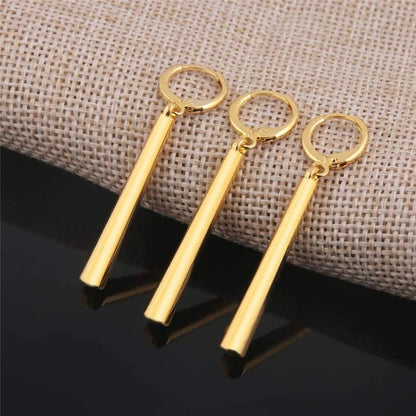 3PCS Gold Geometric Non-Pierced Earrings Women Hip Hop Jewelry