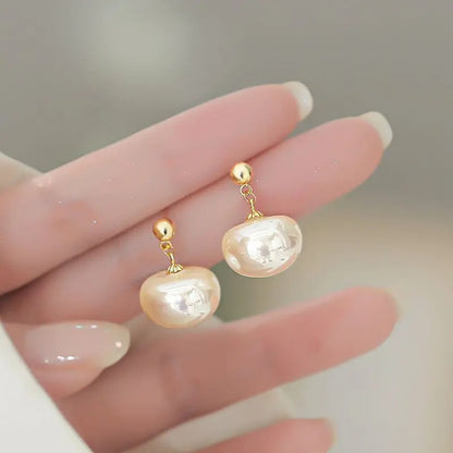 Fashion Elegant Teardrop Pear Imitation Pearl Drop Earrings Simple Versatile Jewelry Gift For Women