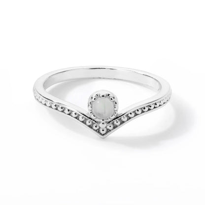 Waterdrop Opal Crown Ring for Women Gold Stainless Steel Finger Ring