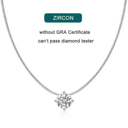 Moissanite Pandent Necklace s925 Sterling Silver Plated 18k White Gold GRA Certified Dainty Necklaces for Women