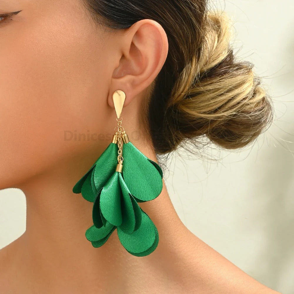 Elegant Long Dangle Earrings Women Wedding Designer Jewelry
