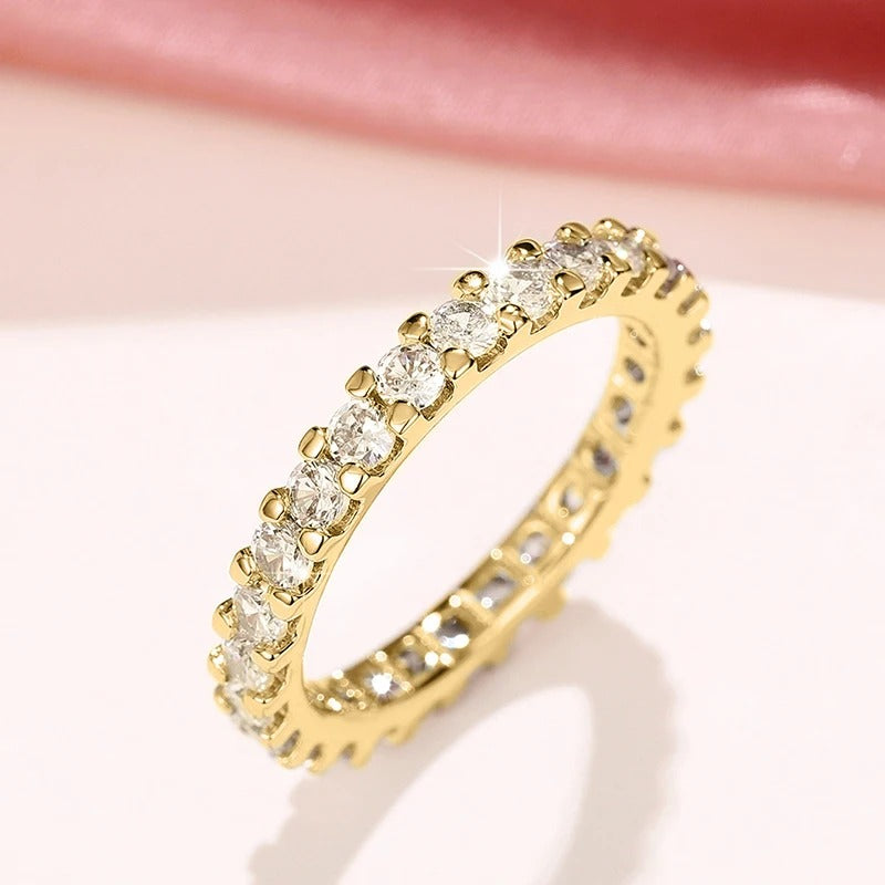 Bling CZ Promise Ring Silver Low-Key Wedding Jewelry for Women