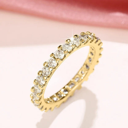Bling CZ Promise Ring Silver Low-Key Wedding Jewelry for Women