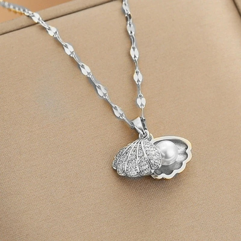 Zircon Shell Pendant Necklace Fashion Summer Collar