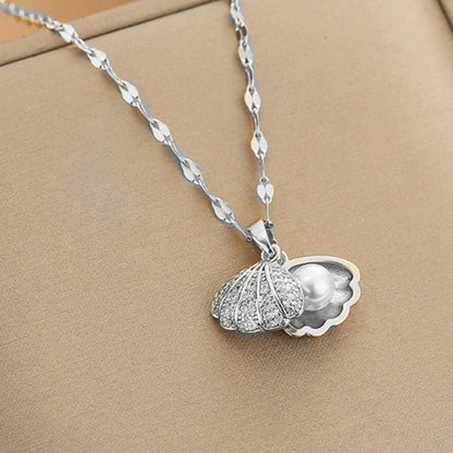 Zircon Shell Pendant Necklace Fashion Summer Collar
