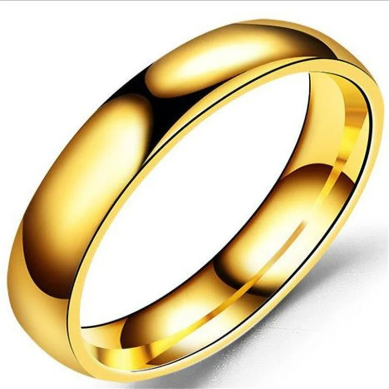 Stainless Steel Smooth Cambered Ring Steel Color Simple Geometric Type Ring Gold Rings for Women Jewelry