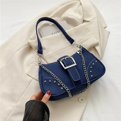 Simple Retro Canvas Underarm Bag Trendy Casual Shoulder & Crossbody Bag for Women