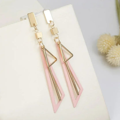 Personality Fashion Triangle Drop Earrings Women Large Hanging Jewelry