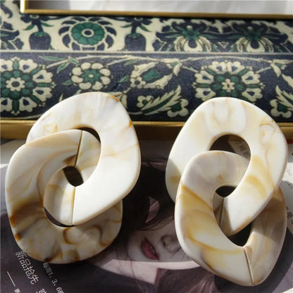 New Big Link Chain Acrylic Drop Earrings Bohemian Large Resin Long Dangle Earrings for Women Fashion Jewelry Brincos