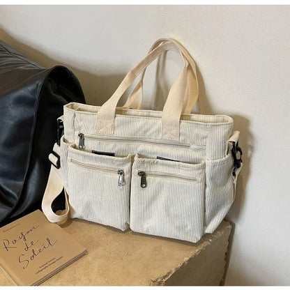 Women’s Casual Corduroy Messenger Bag Large Capacity