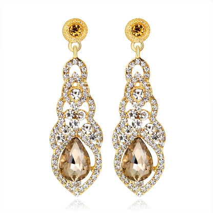 Crystal Wedding Long Drop Earrings for Women 2025 Brides Earrings Prom Jewelry Gifts