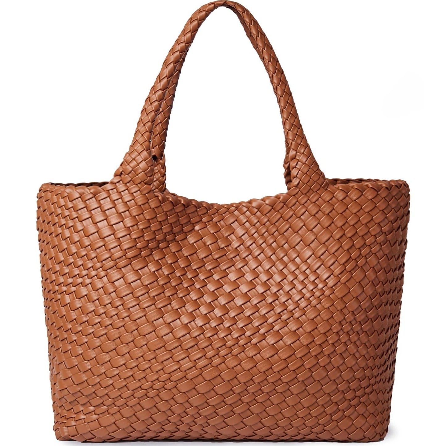 Woven Vegan Leather Tote Bag for Women Summer Shoulder Bag