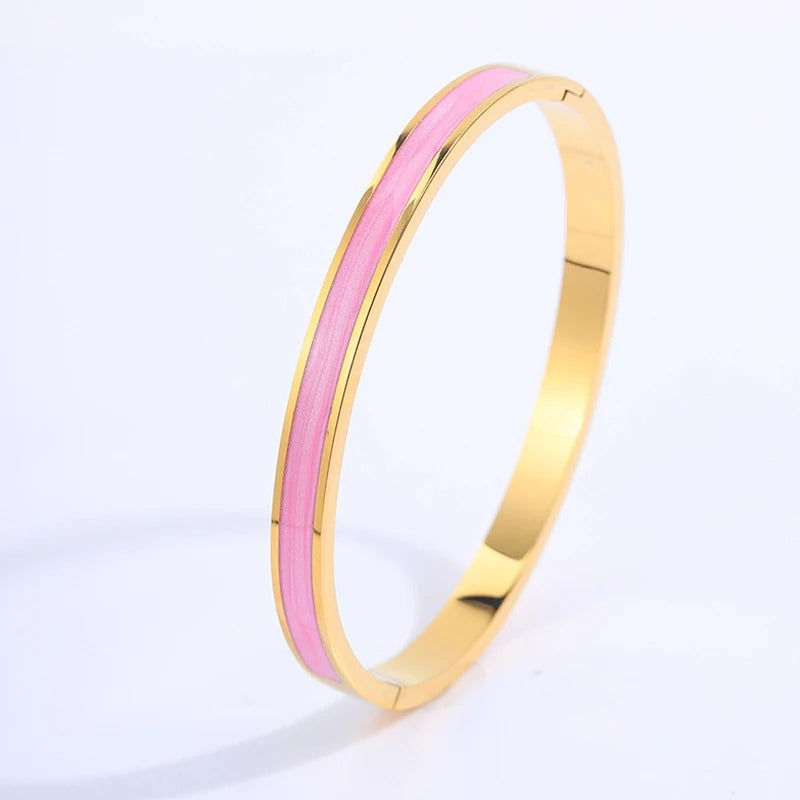 Stackable Gold Bangle Bracelet Set for Women 18K Gold Plated Heart