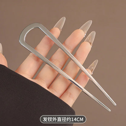 Elegant U-Shaped Metal Hairpin French Hair Stick Clip for Women’s Fashionable Hair Accessories ✨