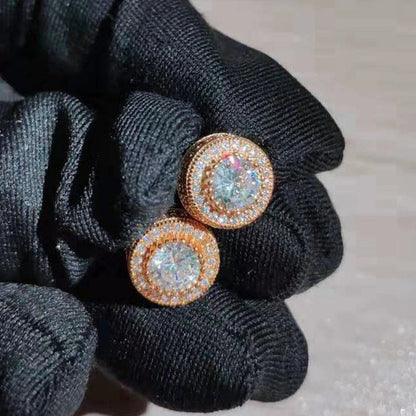 Elegant Austrian Crystal Stud Earrings White Gold Yellow Gold Jewelry Women