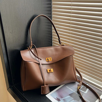 Luxury Soft PU Leather Shoulder Tote Large Capacity Shopper Bag