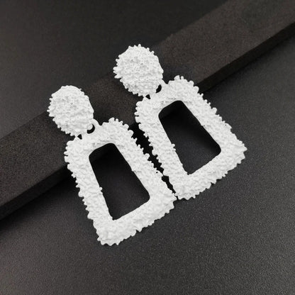 Vintage Hollow Statement Drop Earrings for Women Punk Metal Jewelry Gift