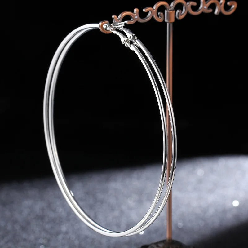Oversized Hoop Earrings for Women Smooth Big Circle Punk Jewelry