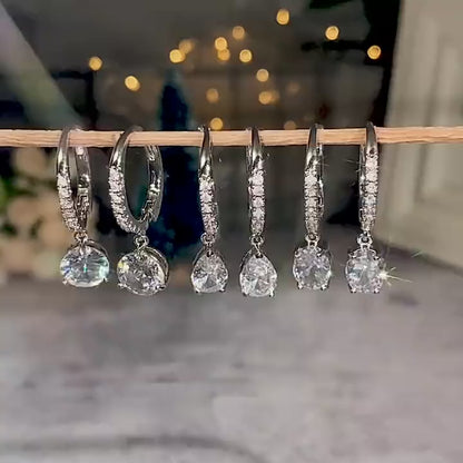 High-Quality Pear CZ Drop Earrings Love Fashion Jewelry Gift